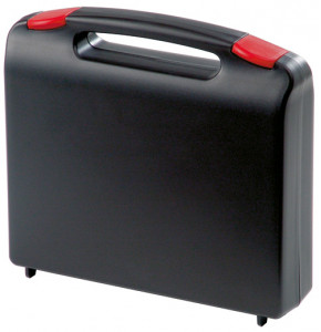 Black plastic suitcase with red locks - serie K2010