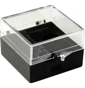 Plastic hinged box with transparent lid and black bottom - V5-10