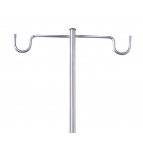 Stainless steel serum stand - 2 stainless steel U hooks - stainless steel base