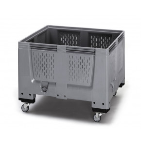 Ventilated pallet container with 4 wheels - BBO 1210R