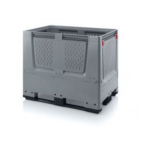 Folding ventilated pallet container with 3 skids - KLO 1208K