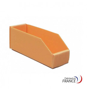 Folding semi open fronted plastic storage box - BB 200 orange